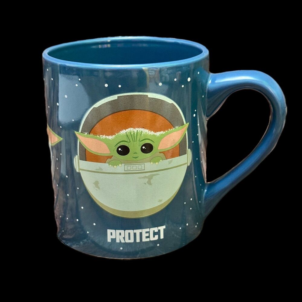 Star Wars Baby Yoda Blue Mug with Green Character Design